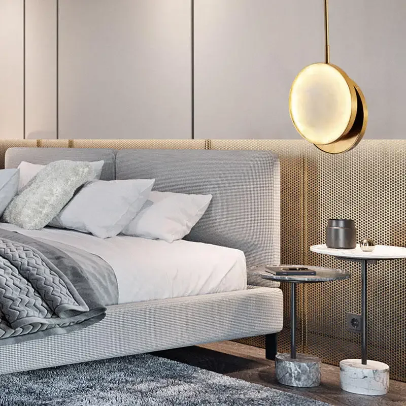 

Bedroom Bedside Dining Room Bar Golden Luxury Natural Marble LED Pendant Light Minimalist Decor Lamp Nordic Living Room light