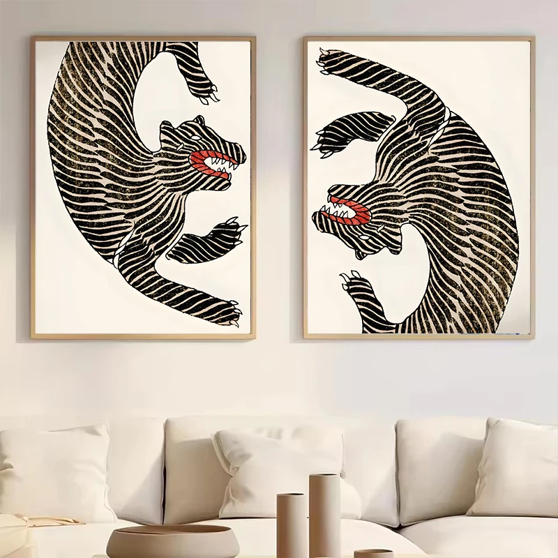 Japanese Vintage Taguchi Tomoki Animal Canvas Wall Art Print Poster Decorative Painting Home Decor Picture Gift Cuadros