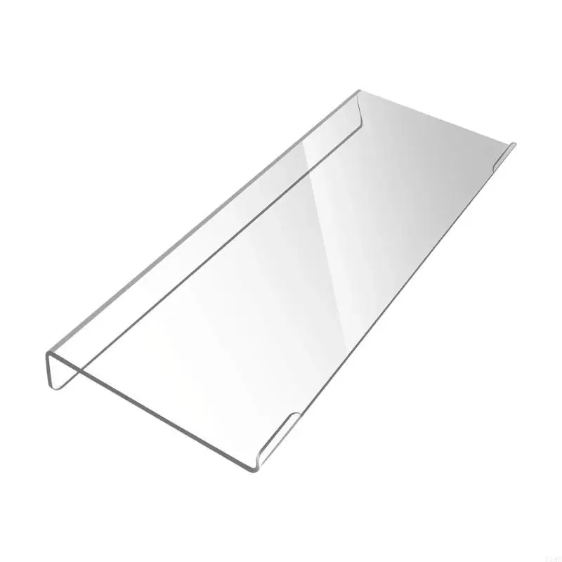 Acrylic Computer Keyboard Stand with Sloped Platform and Raised Retaining Edges for Dedicated Desktop Organization F19E