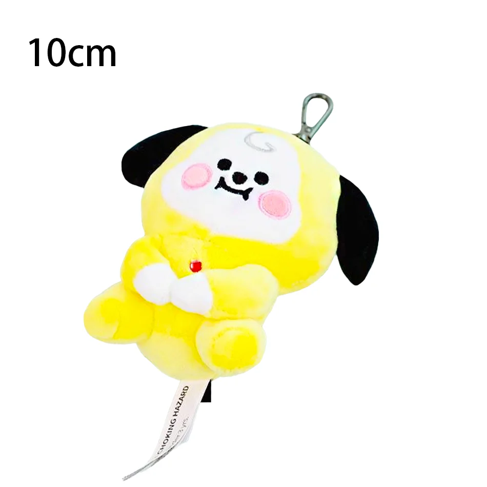 Bt21 bonecas de pelúcia tata koay shooky mang cooky chaveiro de pelúcia saco pingente ornamento anime dos desenhos animados brinquedos de pelúcia macios presente para crianças