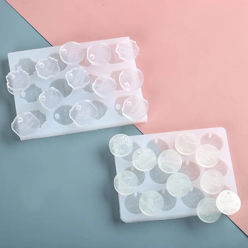 

Новая форма, хит продаж, 12, знаки зодиака, гипсовая подвесная форма для вывески, английский алфавит, сделай сам, декоративные подвески, формы для литья из смолы