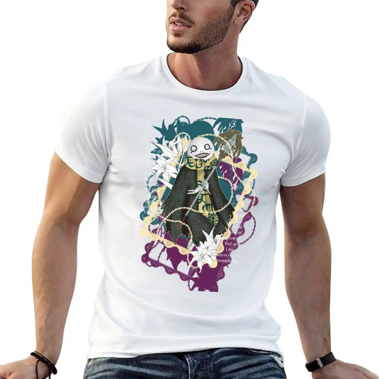 Nier Replicant: Emil Quotes (dark ver.) T-Shirt Big and Tall Short Sleeve Tee