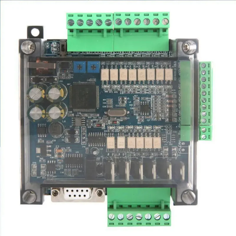 PLC Industrial Control Board FX3U-14MT Analog 6AD 2DA 24V 1A Transistor Output F