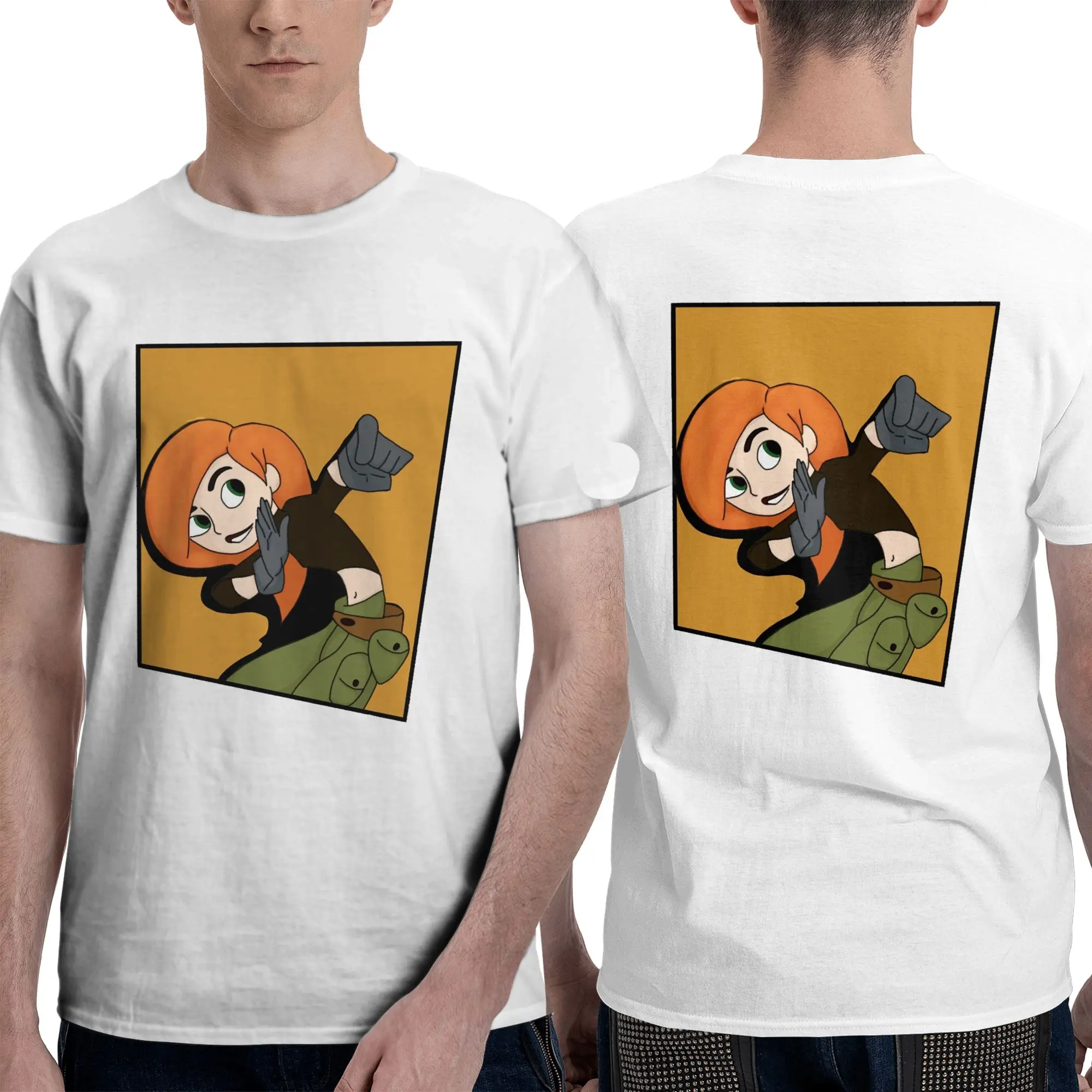 100% Cotton Kim Possible - Comic Panel Style T-Shirt Men's Double Sided T Shirt Men Round Neck Summer Shirts Tops Oversized