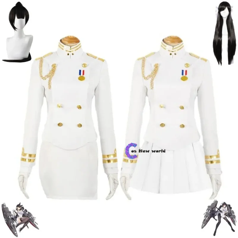 Ijn Atago Takao Cosplay Costume Anime Game Azur Lane Halloween Top Skirt Wig Sakura Empire Sexy Woman Dog Combat Uniform Suit RZ