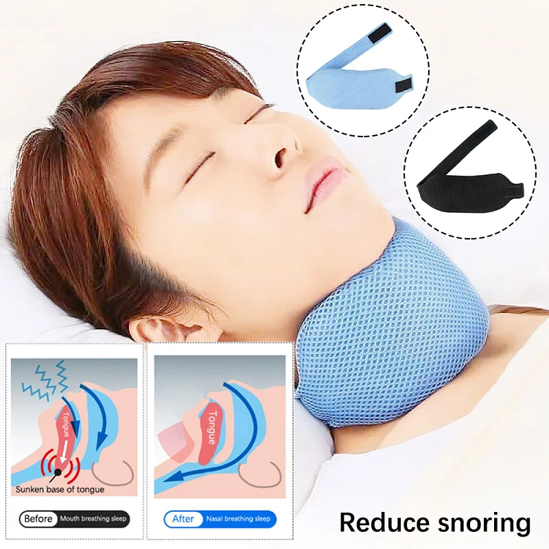 Anti Snoring Neck Brace Strap Adjustable Stop Snore Jaw Belt Chin Support Strap Night Sleeping Aid Tool for Sleep Well