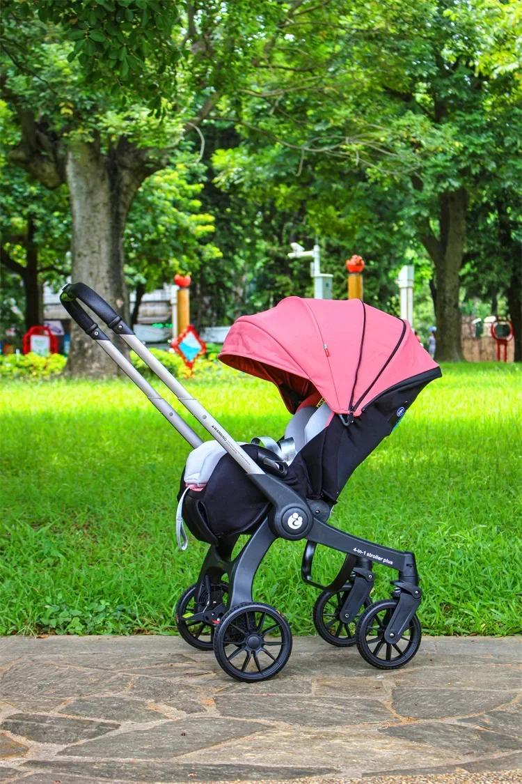 EU auf Lager 4In1 Kinderwagen, multifunktionaler Kinderwagen faltbar mit Autositz Babyautowagen tragbarer Kinderwagen 3in1 – Detail 1