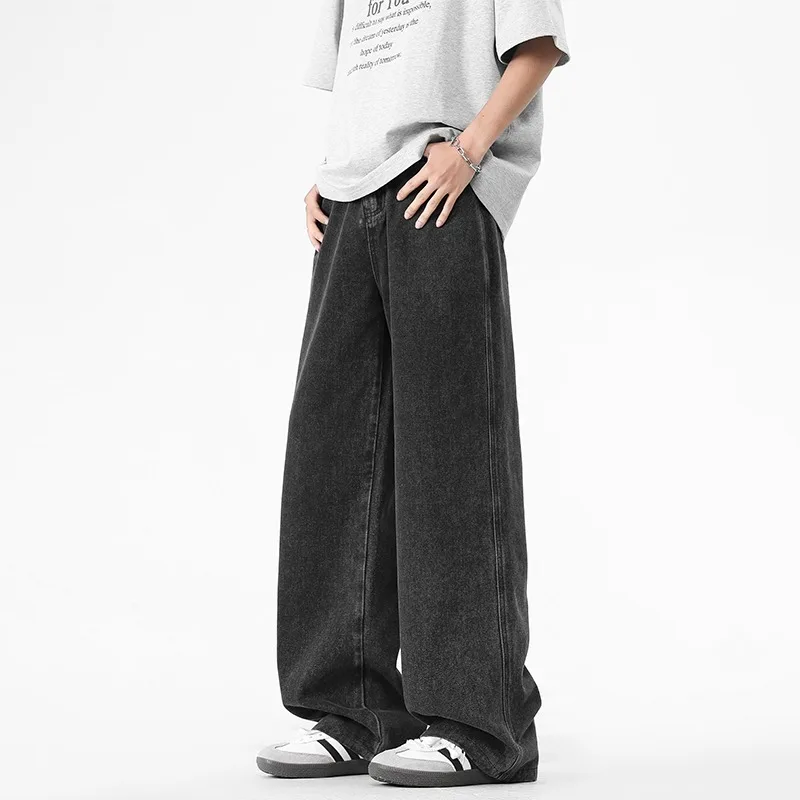 

Мужские мешковатые джинсы унисекс, винтажные прямые широкие джинсовые брюки в американском стиле, модные брендовые популярные повседневные брюки, брюки