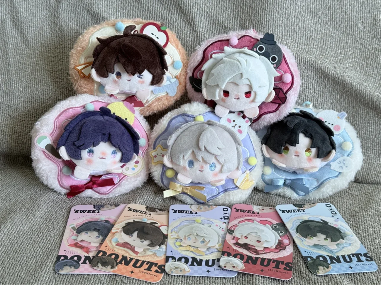 In Stock 10cm Donuts Love and Deepspace Rafayel Sylus Caleb Stuffed Plushies Doll Clothes Keychain Bag Ornament Anime Game Toy K