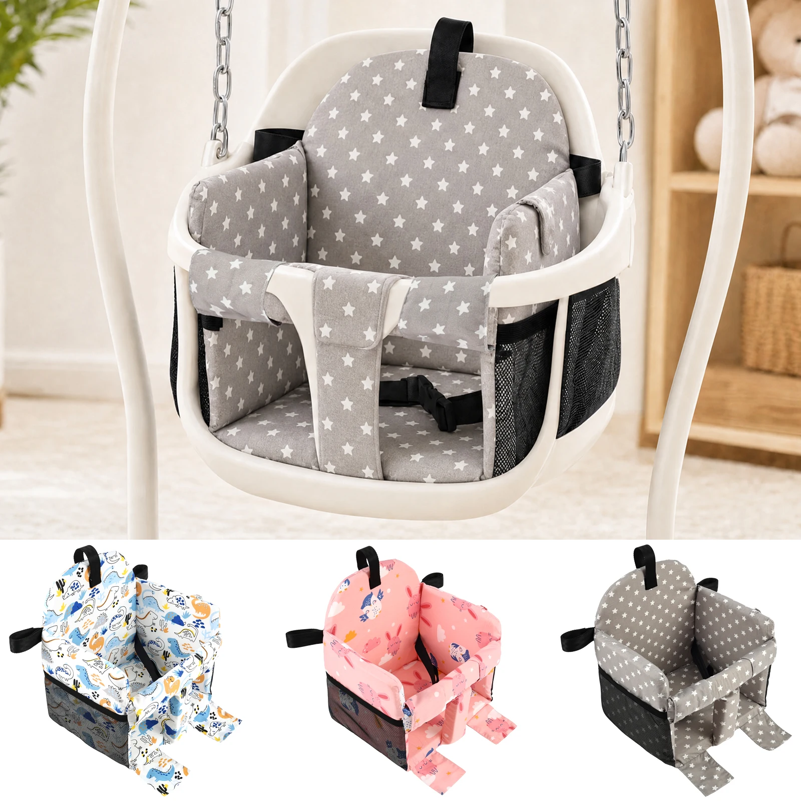 Baby High Chair Cushions Cover Shopping Cart Seat Breathable Foam For Infant Chair Comfortable Cushions Cloth Seat Cover
