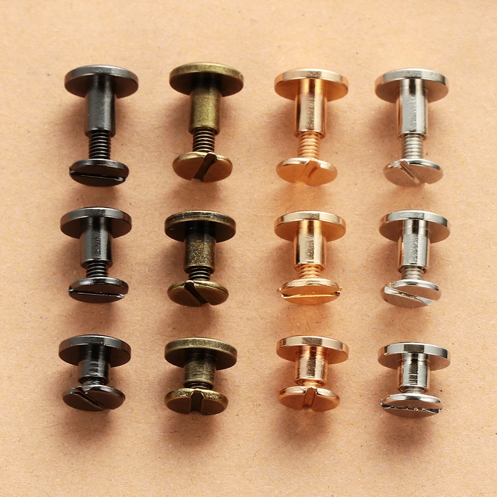 

10 pcs 5/6.5/8mm DIY Cloth Button Brass Nail Strap Rivets Screw Leather Craft Solid Nail Bolt Round Head Screws