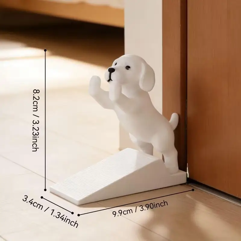 Decorative Puppy Door Stop 3D Printed Movable Dog Shape Anti-Slip Door Wedge for Home Office Desktop Ornament Decor