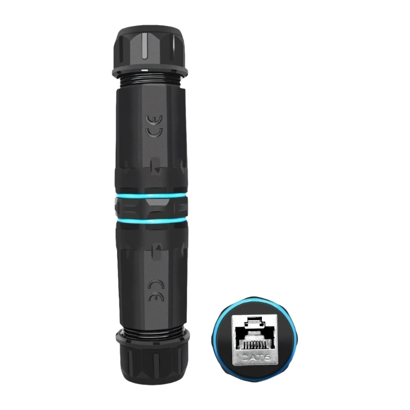 HX6A Heavy Duty CAT6 Ethernet Coupler Female Double Port IP68 Rates For Harsh Environments