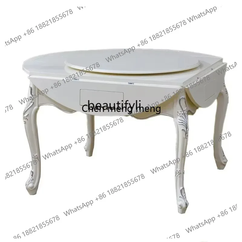 LHY26 ssChinese Style Solid Wood Mahjong Table Rubber Wood Dual-Use Dining Table with Automatic Household Mahjong Machine