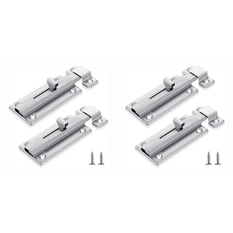 

【VALUE MONEY】4 шт., защелка для скользящего болта из нержавеющей стали, дверная защелка для ванной комнаты с винтом, раздвижные замки для внутренней дверной стойки Hardw