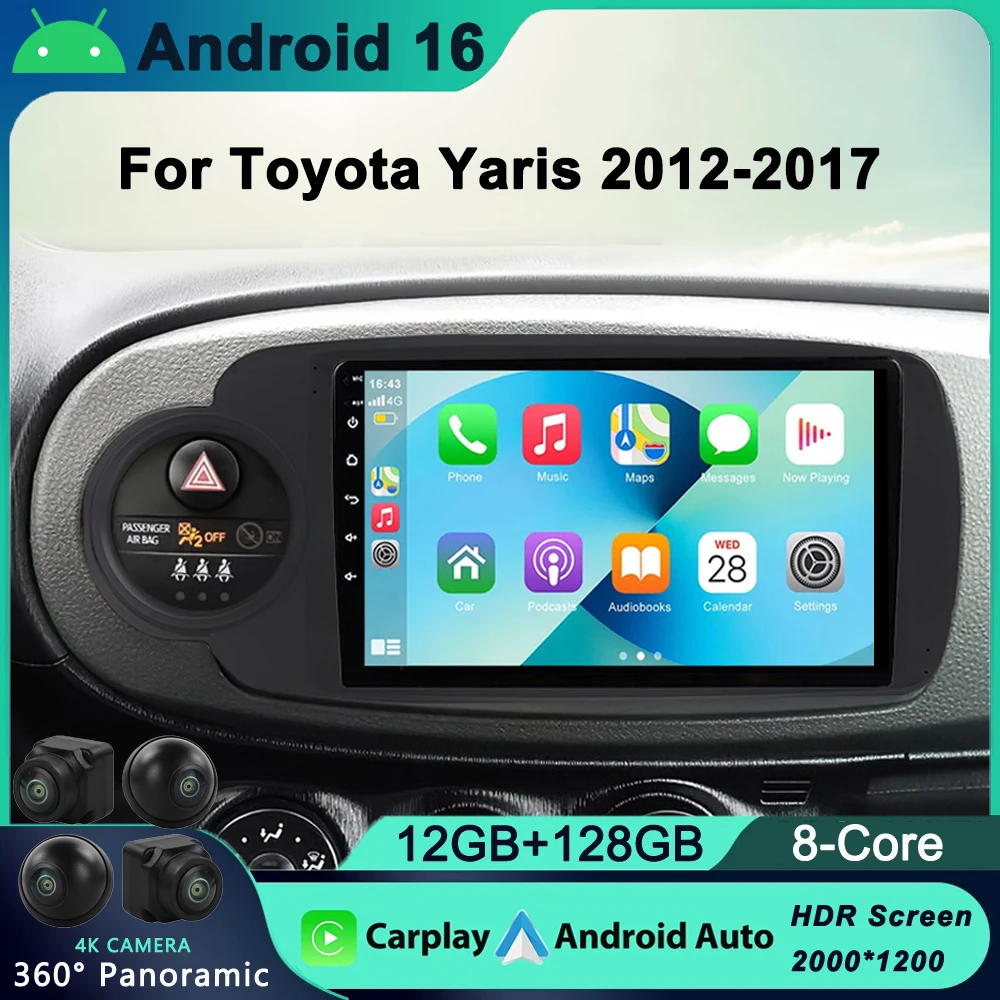 

2 din Android 16 Car radio Android Auto Radio For Toyota Yaris 2012 2013 20014-2017 Carplay Car Multimedia GPS 2din autoradio