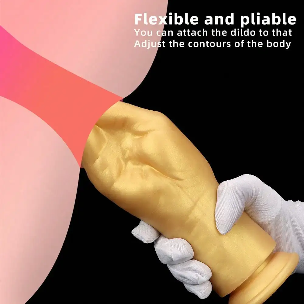 

3sizes Golden Realistic Hand Dildo Silicone Strong Suction Cup Big Fist Anal Plugs Butt Plug Vaginal Anal Fisting for Women