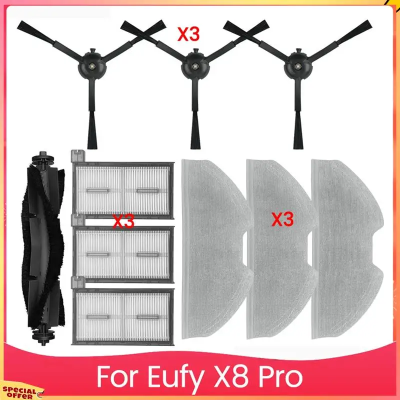 

ABFI для робота Eufy X8 Pro, основная боковая щетка, фильтры, тряпки для швабры, запасные части для пылесоса, аксессуары