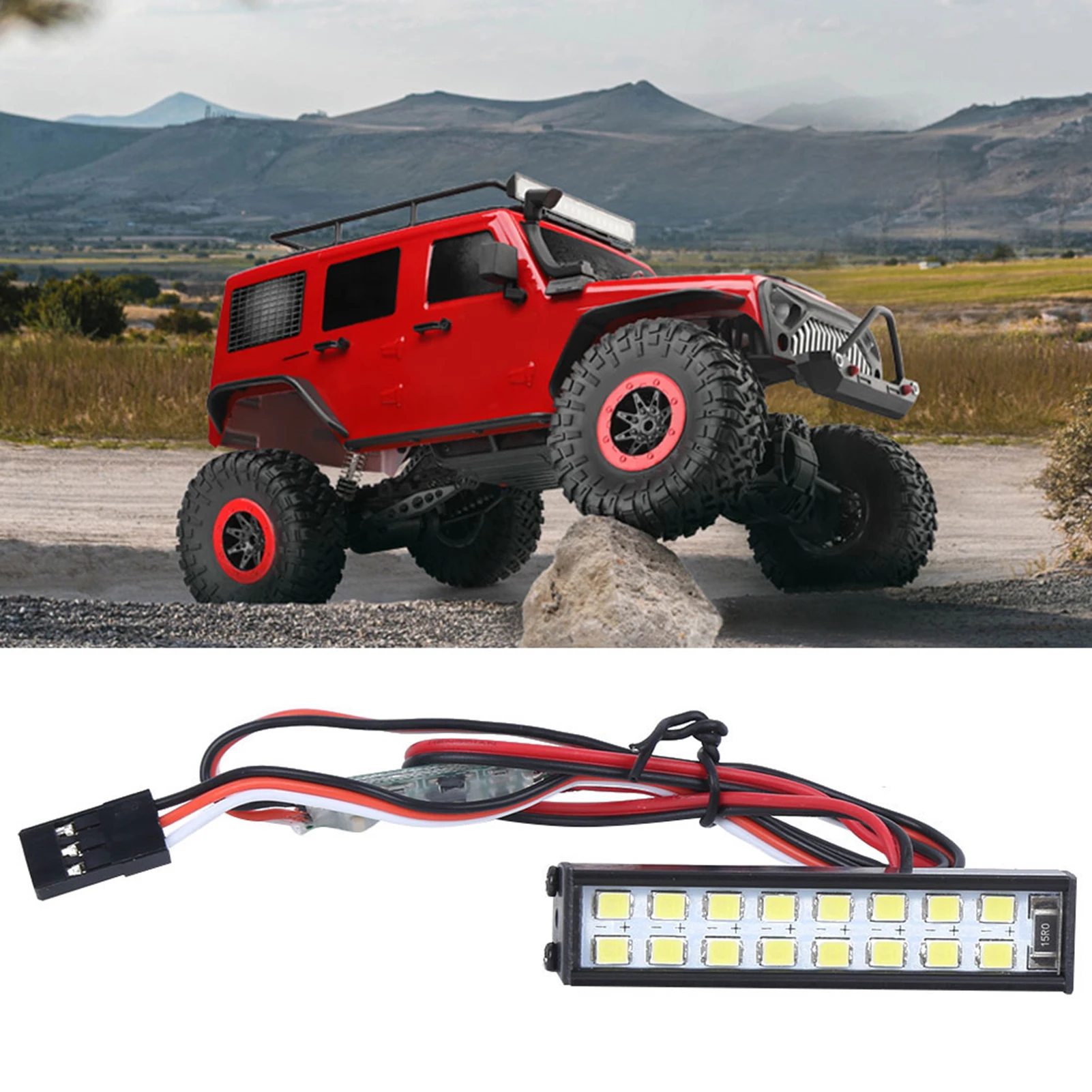 16 قطعة حبيبات مصباح مستديرة متفاوتة الأحجام RC سقف السيارة مصباح RC الزاحف العالمي مصباح ليد بار ملحق طول 55 مللي متر