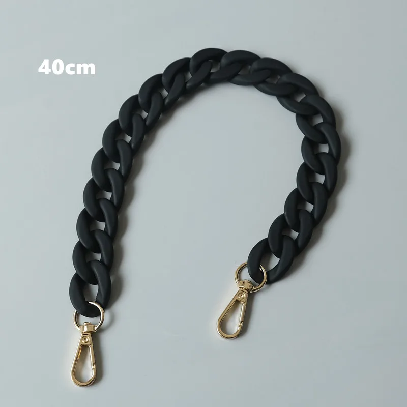 Neue modische Damenhandtaschen-Accessoire-Kette, matt, lila, schwarz, beige, Harz-Kette, mattierter Riemen, Damen-Clutch, Schultertasche, Kette – Detail 18