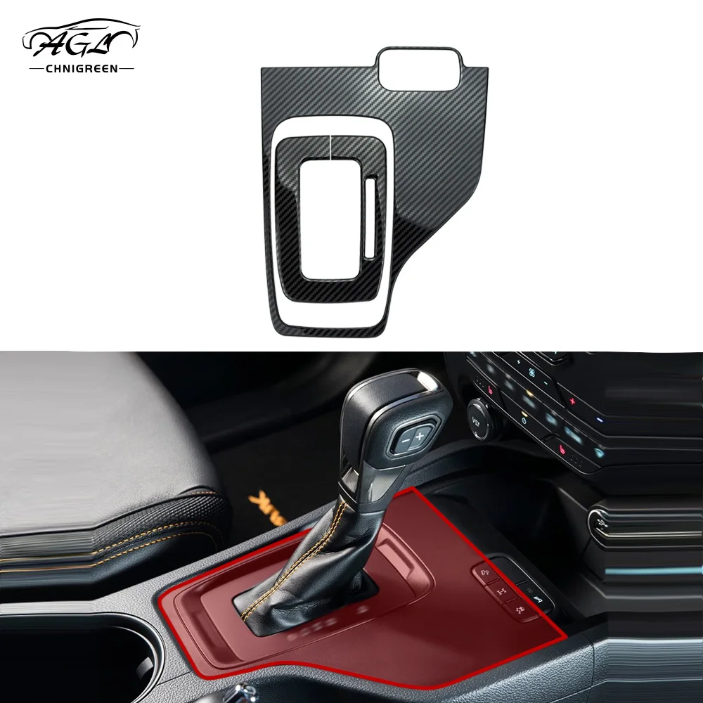 Gear Shift Panel Cover for Ford Ranger 2015-2020 BT-50 2011-2020 Low Configuration Stainless Steel Carbon Fiber Color