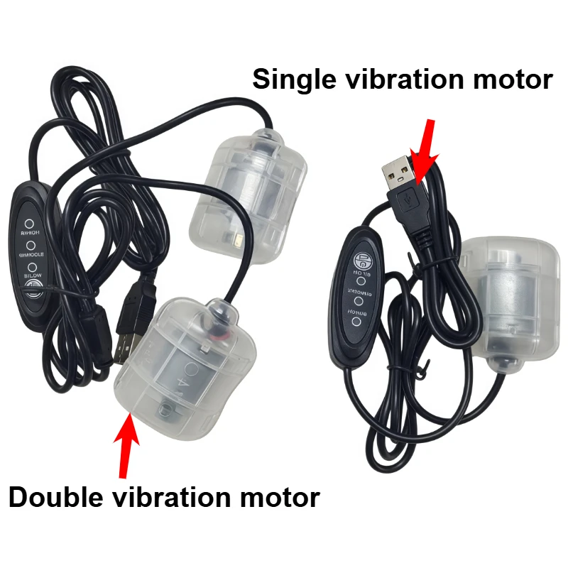 R260 Single/double vibrator head 4200rpm DC5V 3 gear speed regulating motor USB massage belt cushion chair vibration motor DIY