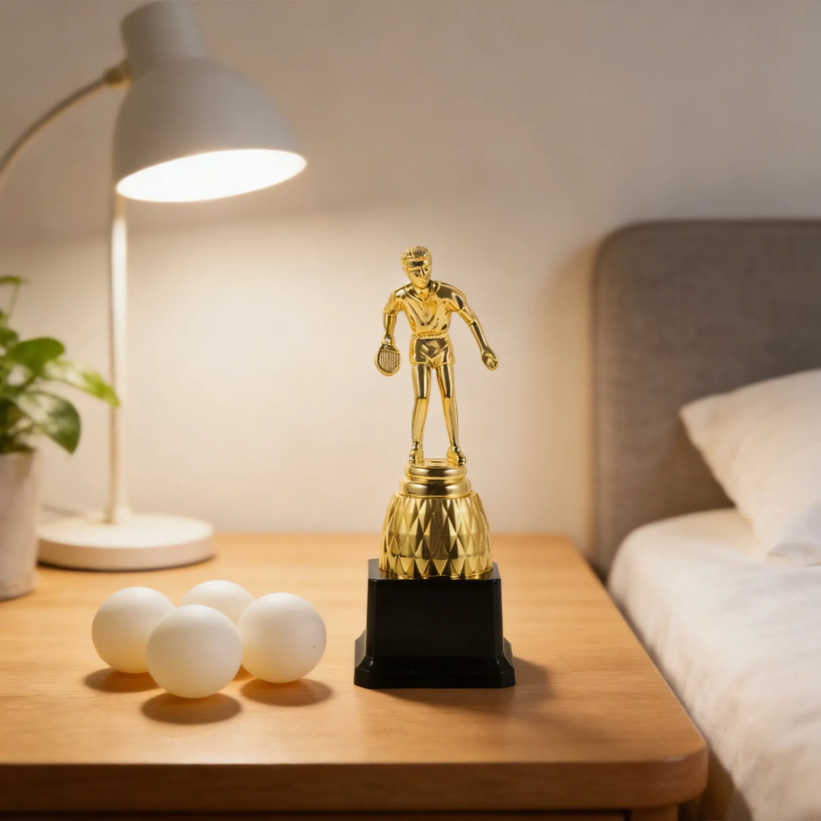 

1 Piece Table Tennis Champion Trophy Cup Gold Medal Design Winner Award Recognition Prize for Competition 30 Cm Height