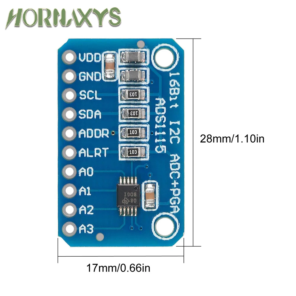 1-10 pz 16 Bit I2C ADS1115 modulo ADC 4 canali con amplificatore Pro Gain per Arduino RPi