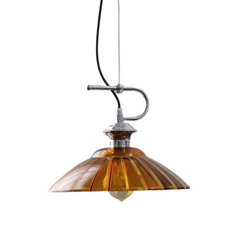 Japanese-style retro glass bedroom chandelier, old Shanghai literary brown hat cafe restaurant chandelier