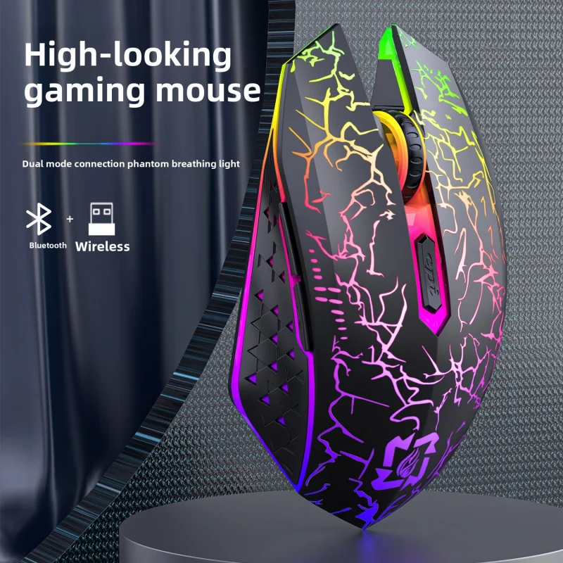 

X85 Gaming Luminous Mouse 2.4G Wireless Bluetooth Dual Mode Silent Breathing Light Computer