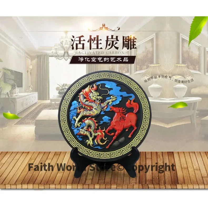 China foreign business gift --office home efficacious Talisman Mascot Auspicious dragon horse FENG SHUI Sculpture ART