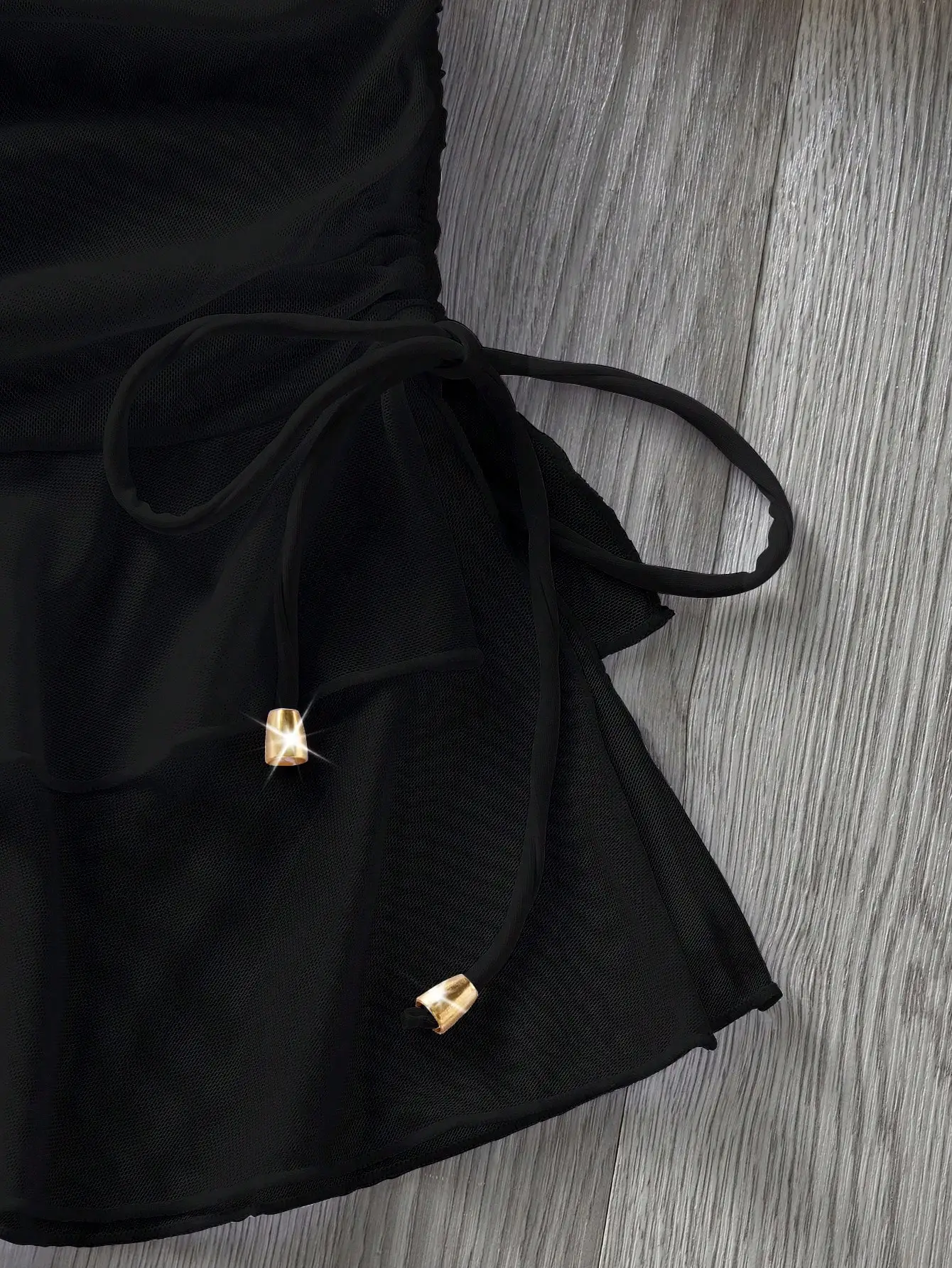 

Женская черная плиссированная юбка-сетка для пляжного отдыха