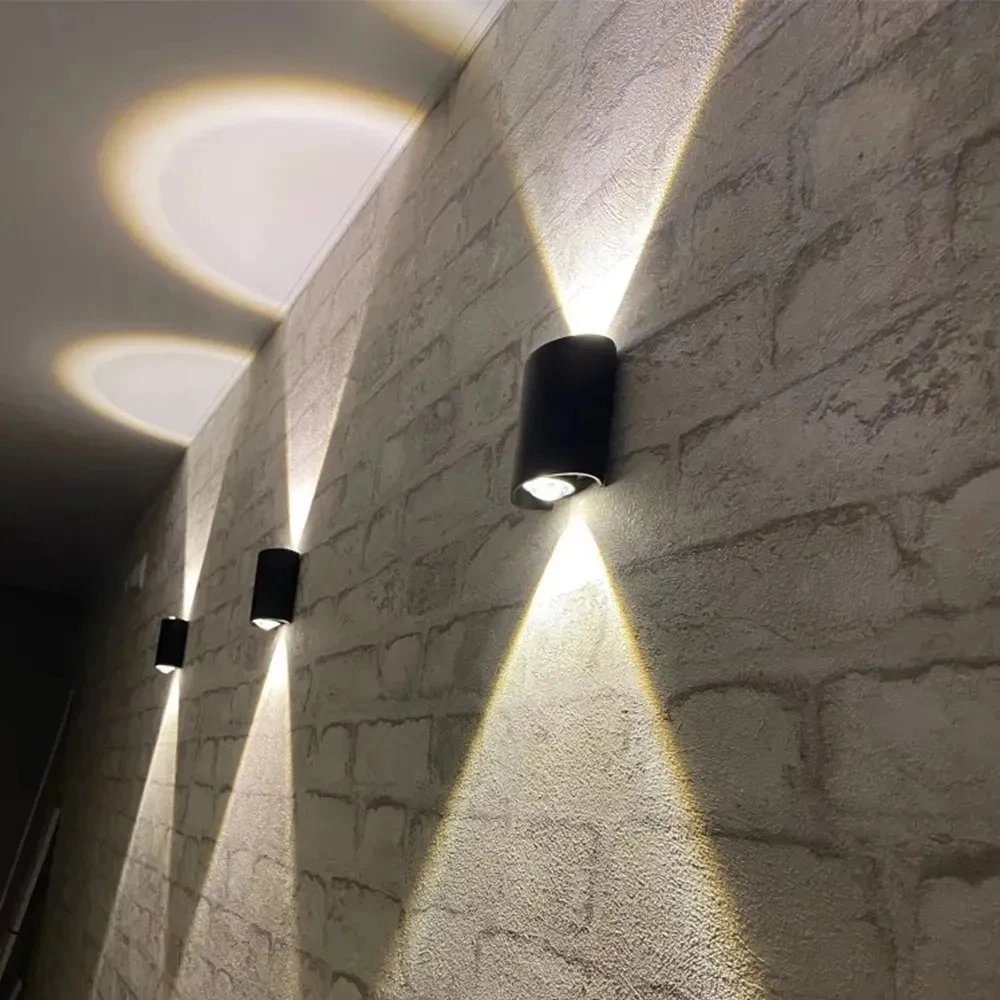 الألومنيوم IP65 وحدة إضاءة LED جداريّة مصباح في الهواء الطلق مقاوم للماء حديقة الإضاءة AC86-265 داخلي غرفة نوم غرفة المعيشة الدرج الجدار الخفيفة