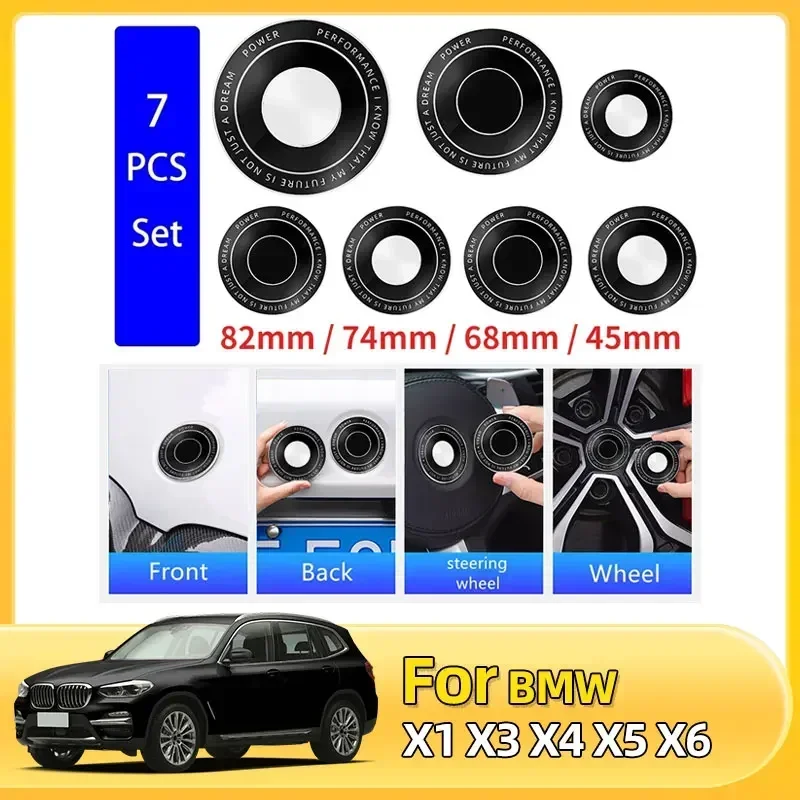 

7pcs 45mm 68mm 74mm 82mm Car Logo Front Hood Emblem rear boot badge for BMW E28 E32 E43 E52 E53 E63 E64 E93 E94 E87 F10 F20 F30