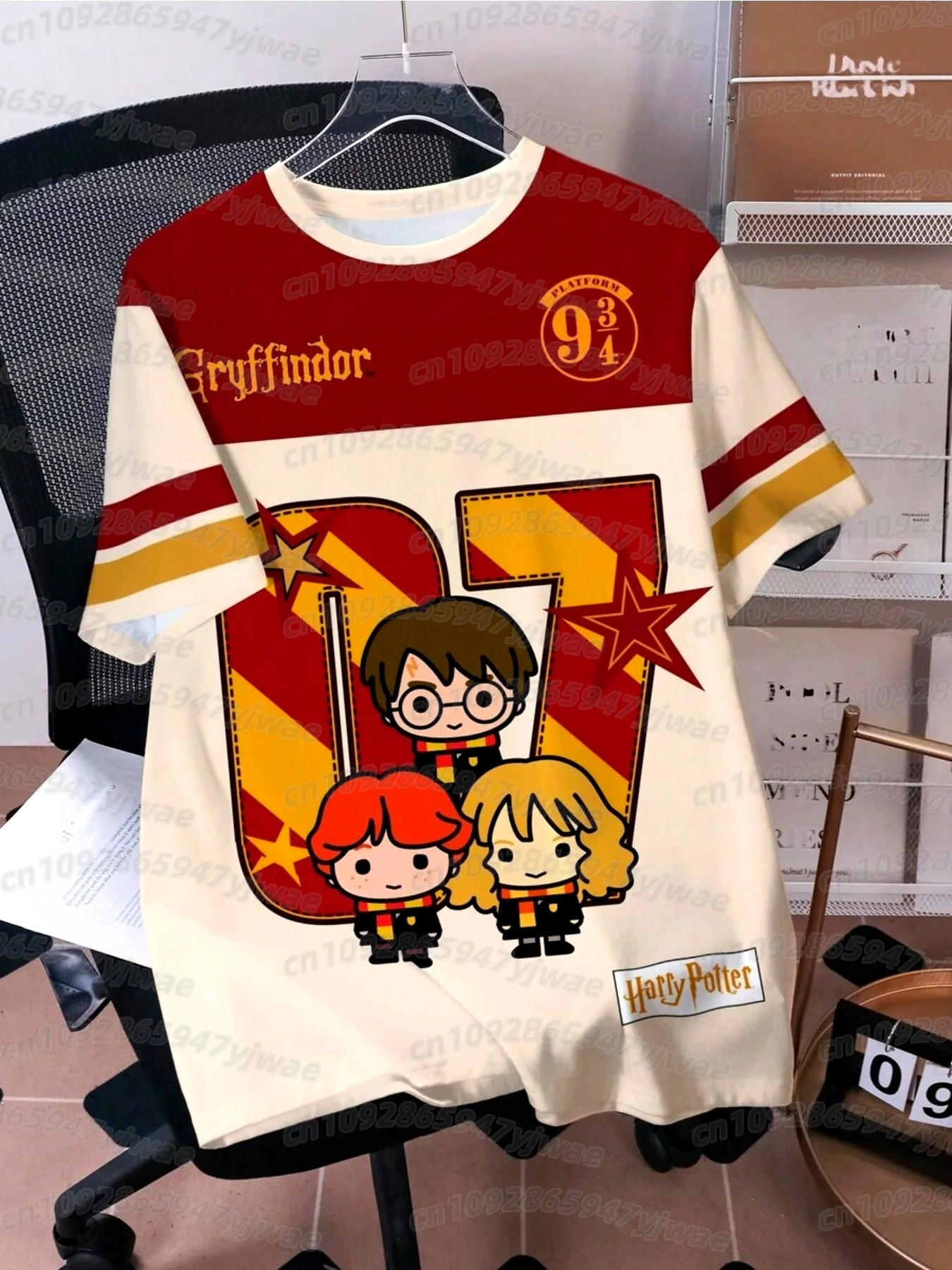 KID Harry Potter Cartoon Football Jersey Fasion Oversize Breathable Short Sleeved Tshirt Summer Women Men's women childT-Shirt view 6