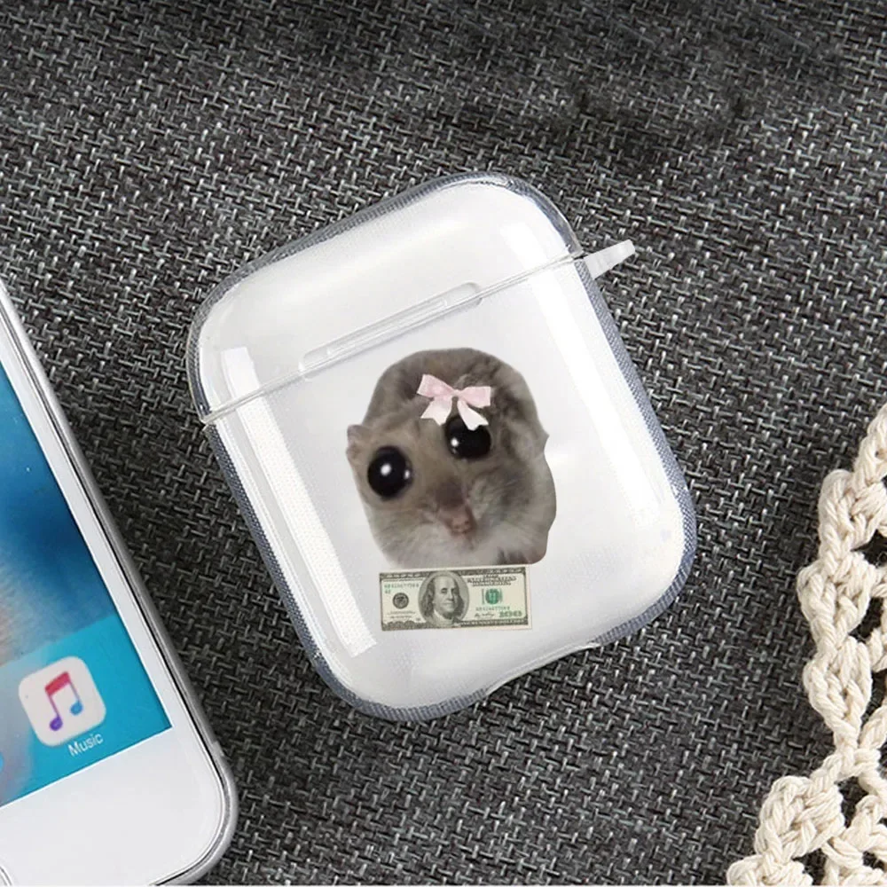 Im Just A Girl Sad Hamster Case for Airpod Pro2 Airpods 1 2 3 4 Pro Wireless Headphone Cover for Air Pods 3rd Gen Box Cartoon