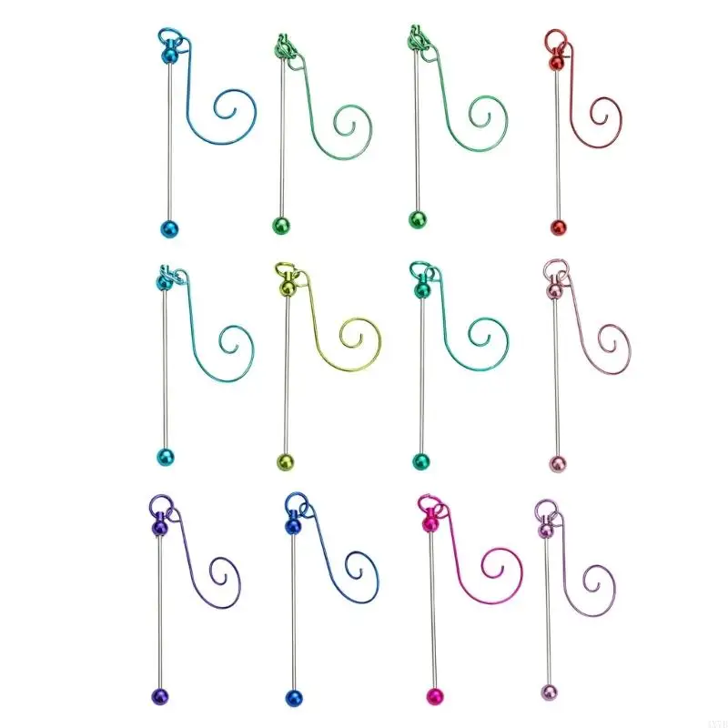 

4X7B 5 Pieces Beadable Metal Hangers for Creative Christmas Enthusiasts Hanging Hook