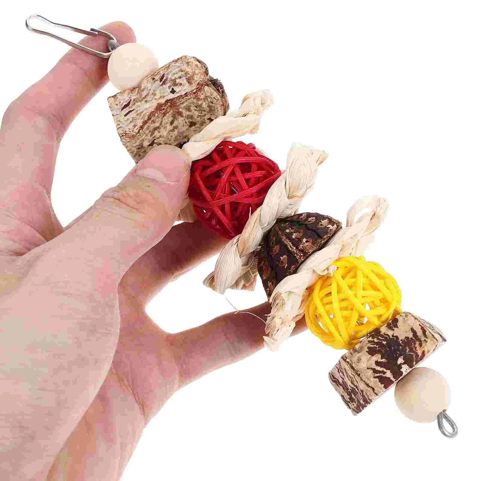 Bird Shredder Toy Pet Chew Rabbit Toys Parrot Hanging Chewing Natural Cockatiel