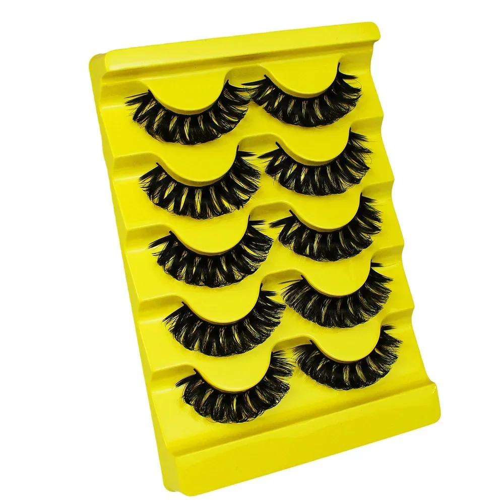 Extensions de cils en faux vison 3D réutilisables, faux cils moelleux, russe, esse Curl, 5 paires