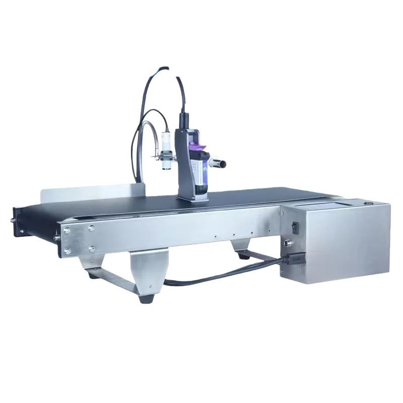 Desktop Inkjet Printer with Mini Conveyor Belt | Plastic Bag/Carton Box/Paper Label Paging Coding Machine