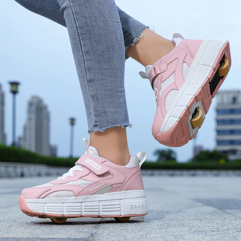 Повседневные детские кроссовки с USB-перезарядкой и подсветкой, обувь для коньков для мальчиков и девочек, повседневная обувь для скейтбординга, роликовые коньки, уличная спортивная обувь