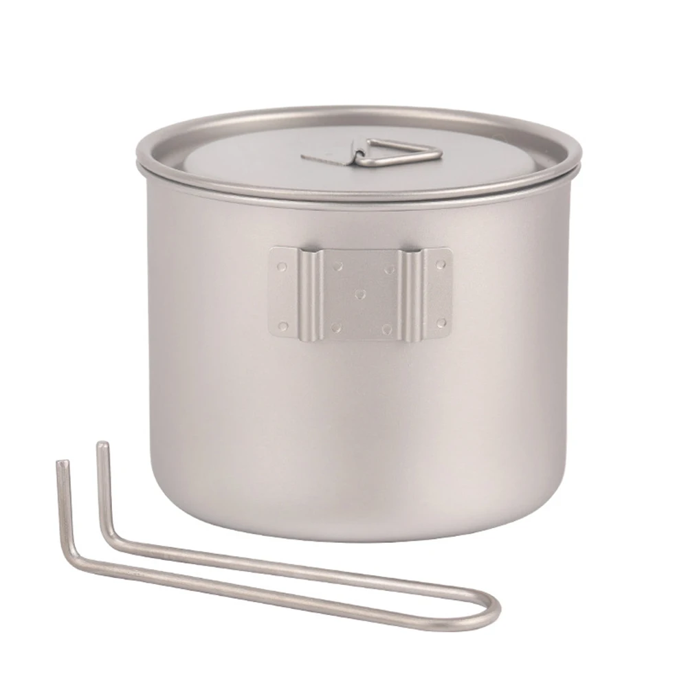 

Outdoor Ultralight Titanium Pot With Lid Handle Camping Water Cup Mug Bottle Cookware Set Pot Ultralight Titanium Pot