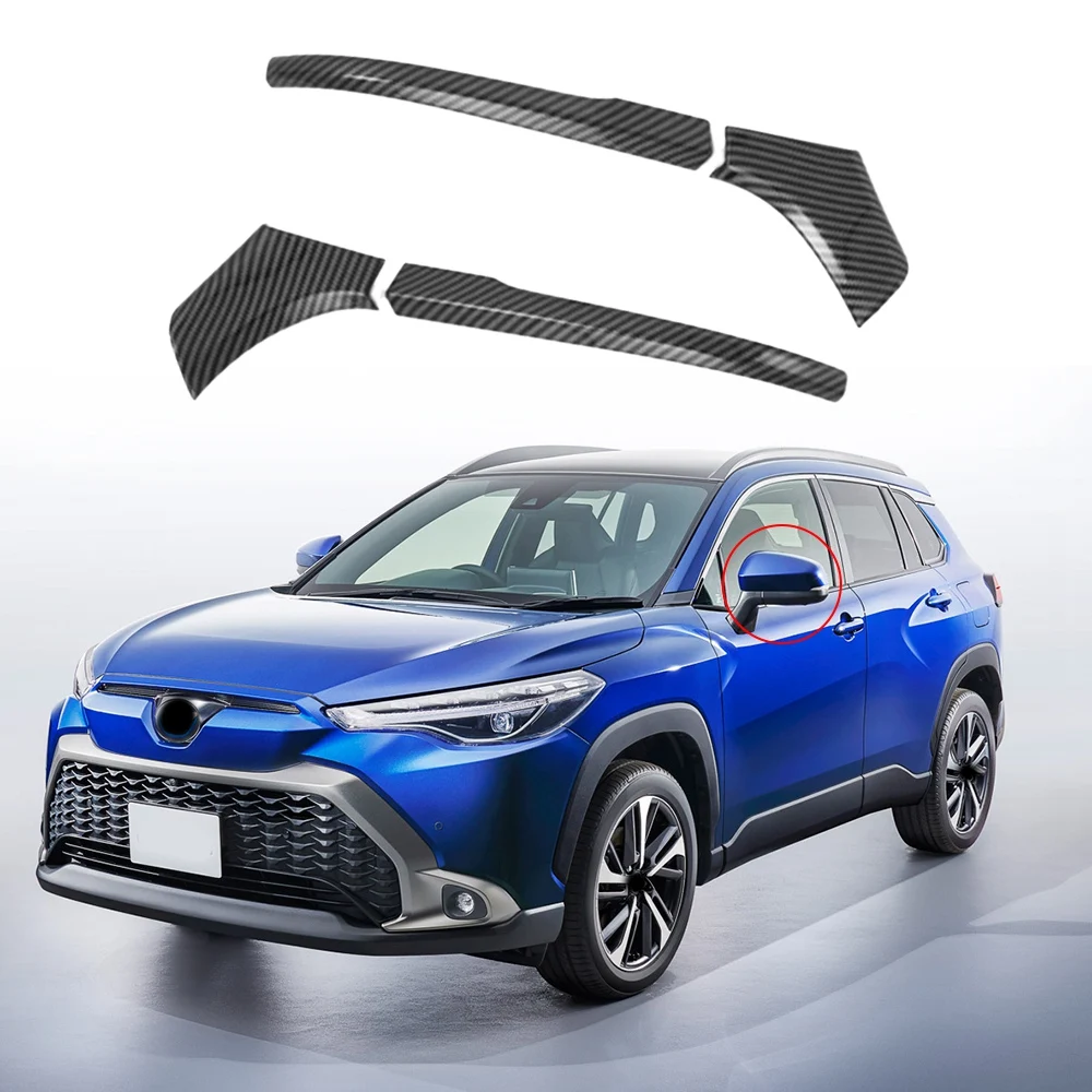 For Toyota Corolla Cross 2021 2022 Side Door Rearview Mirror Decoration Strip Cover Trim Sticker Styling Carbon