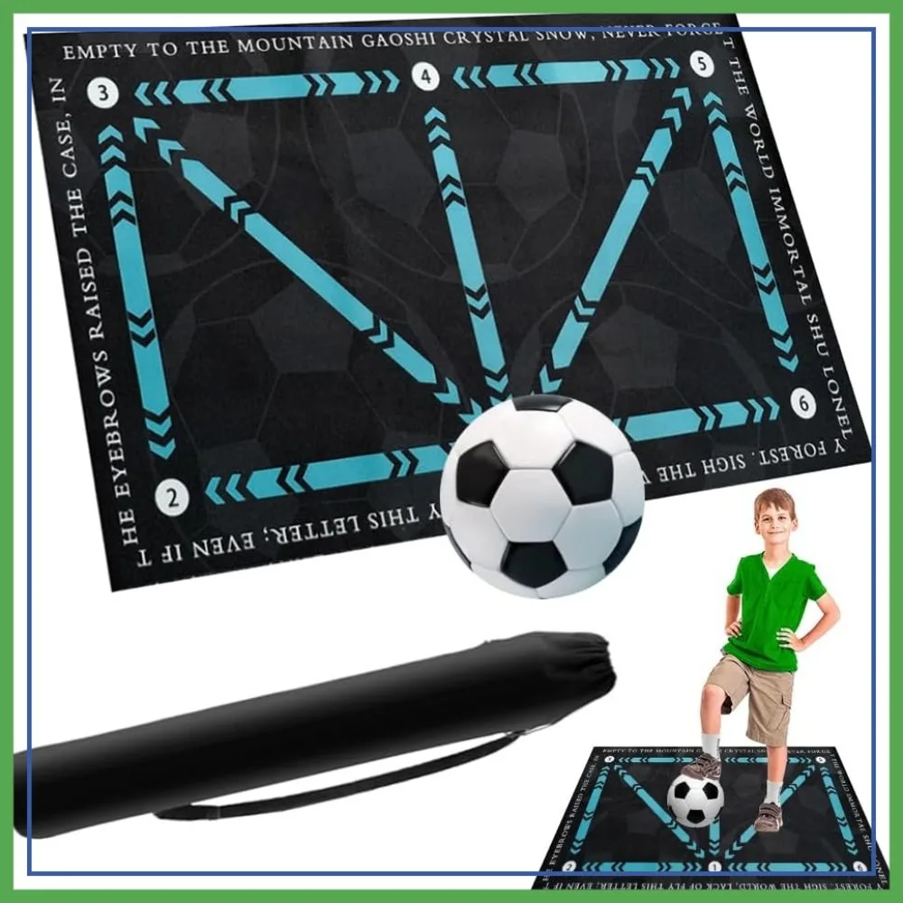 

Soccer Training Mat 47x32in Non-Slip Footwork Skills Mat for Home Gym Ball Mastery Quickness All Ages