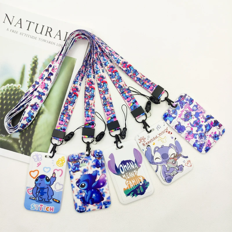 Portatarjetas con cordón de punto de Disney, portatarjetas con insignia de metro de dibujos animados Kawaii, tarjetero con cordón para Campus de estudiantes