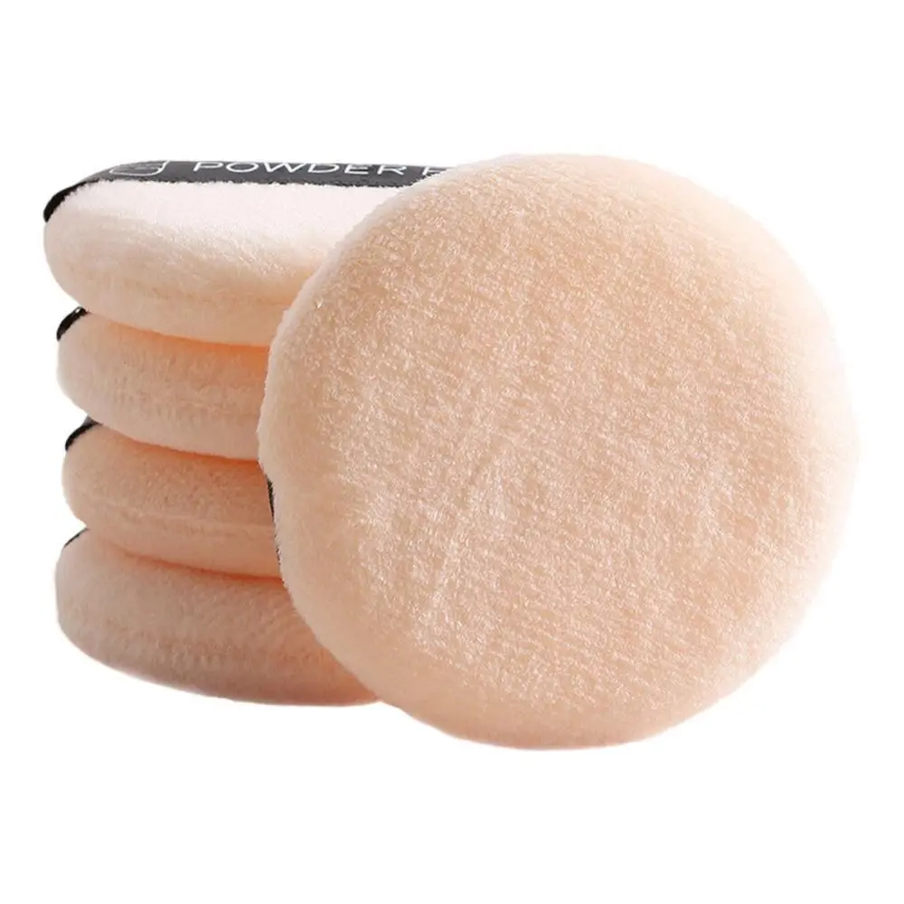 5pcs Gift Soft Velvet Compact Powder Puff Double-sided Wet Dry Use Cosmetic Sponge Concealer Sponge Cosmetic Tools