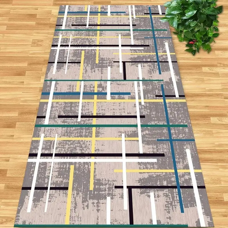 Nordic Style Long Corridor Mat Geometric Non-slip Hall Runner Washable Hallway Area Rugs Bedroom Decor Bedside Carpets Tapete