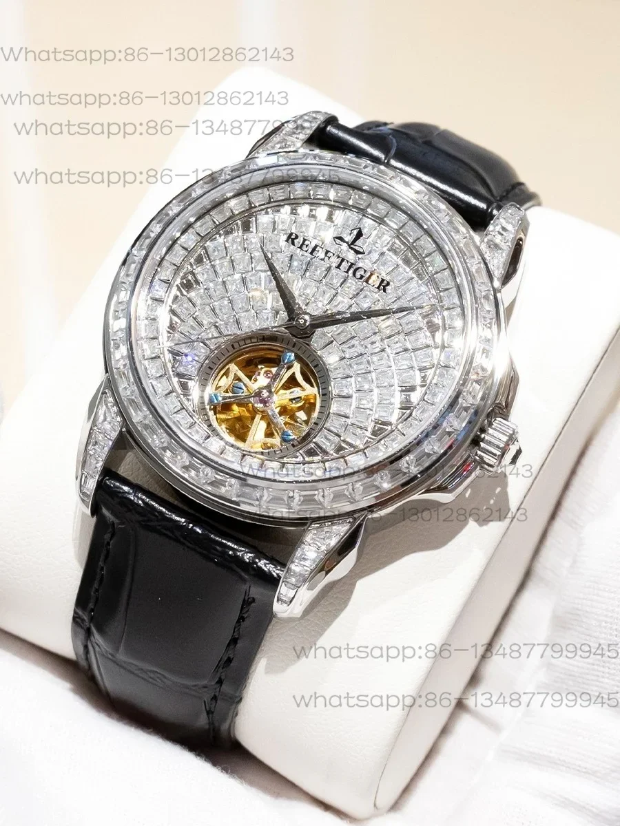 

Full Diamond Hollow Genuine Automatic Mechanical Watch Men's Watch Famous Brand Waterproof Brand Watch Fashion Luxury