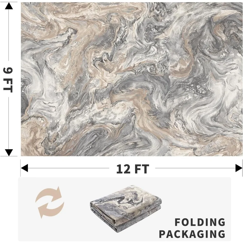 Large 9x12 Modern Abstract Area Rugs for Living Spaces, Machine Washable and Stain Resistant Carpets for Bedrooms