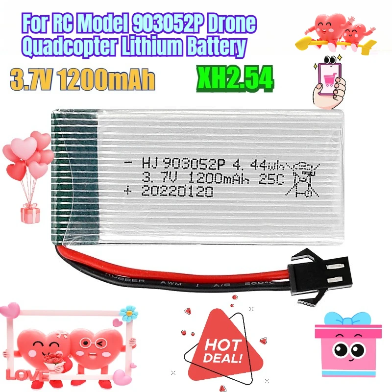 

3.7V 1200mAh X5SW 25C for RC Model 903052P Drone Quadcopter Lithium Battery